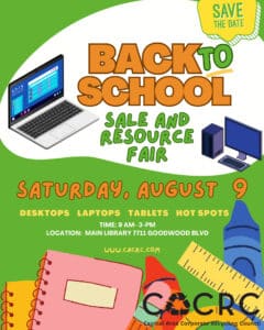Read more about the article BACK TO SCHOOL SALE AND RESOURCE FAIR